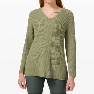 Lululemon Knit Blend Textured Sweater, Heathered Rosemary Green, 12-14